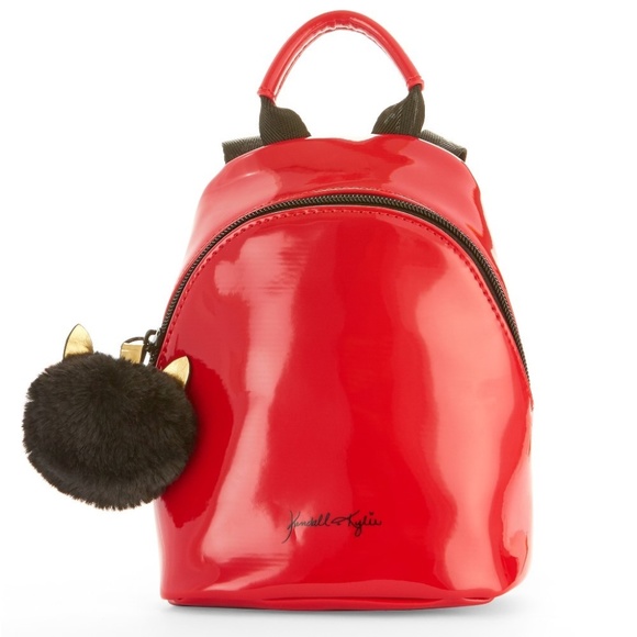 Kendall & Kylie Handbags - Kendall + Kylie Glossy Pom-Pom Mini Backpack Bag